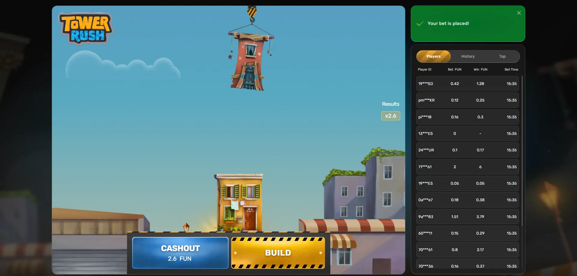 قواعد لعبة Tower Rush وأحكام الشفافية للاعبين